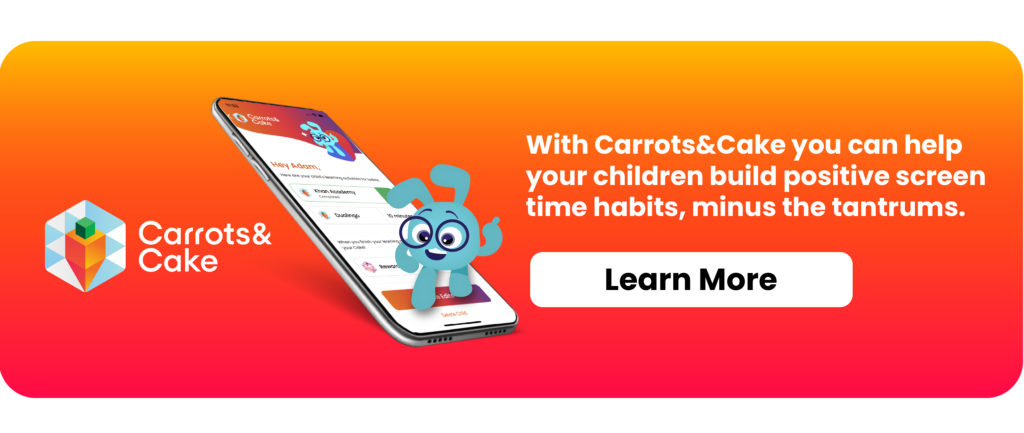 Download Carrots&Cake now. Help children build positive screen time habits